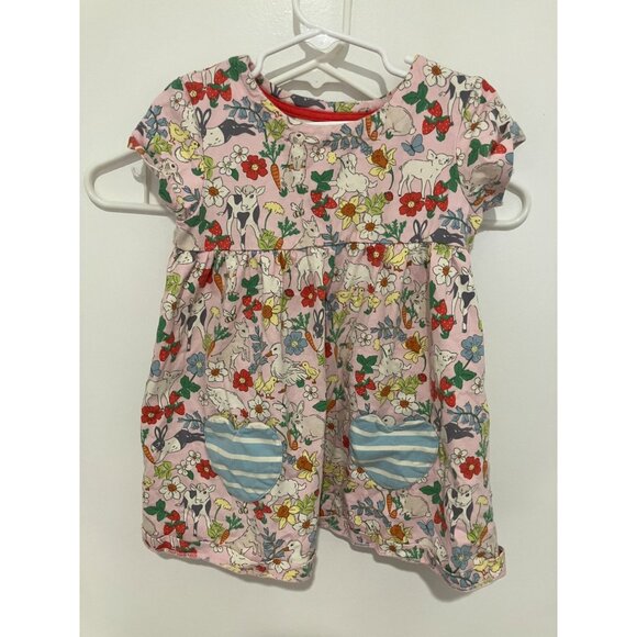 Mini Boden Toddler Girls Spring Easter Jersey Dress, Pink Multi, Size 5-6 Year - Picture 1 of 3